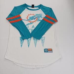 Miami Dolphins NFL Football Team Apparel 3/4 Sleeve Cotton T-Shirt Size Small